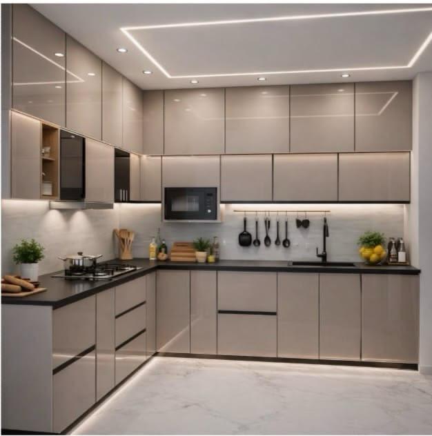 L Shape modular kitchen