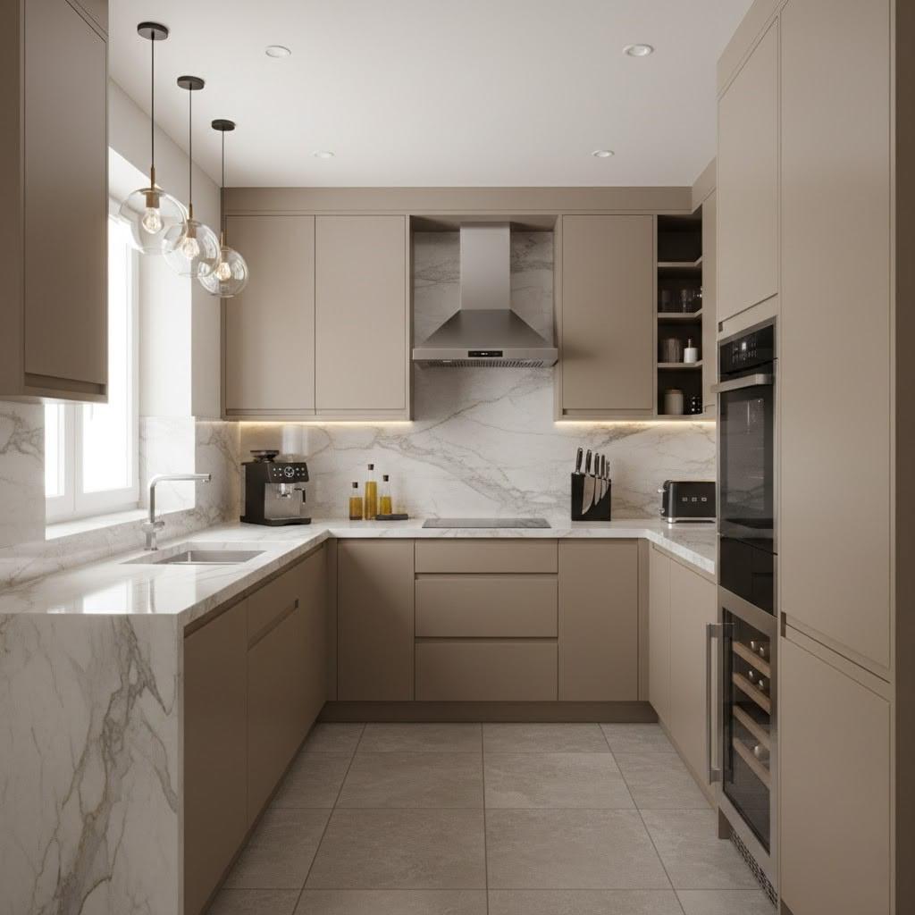 U Shape modular kitchen